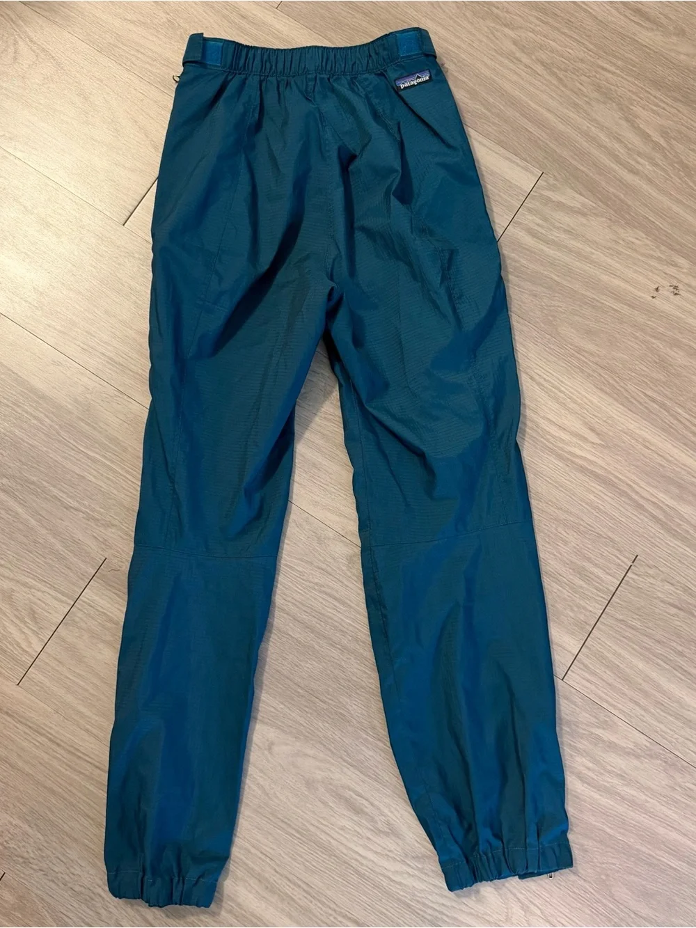 Patagonia Vintage, Full Zip, Rain Windbreaker Pants, Outdoor Shell Blue | W S